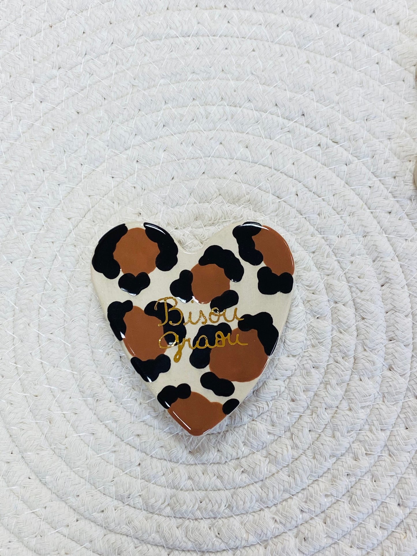 Aimant Coeur Léopard - Bisou Graou