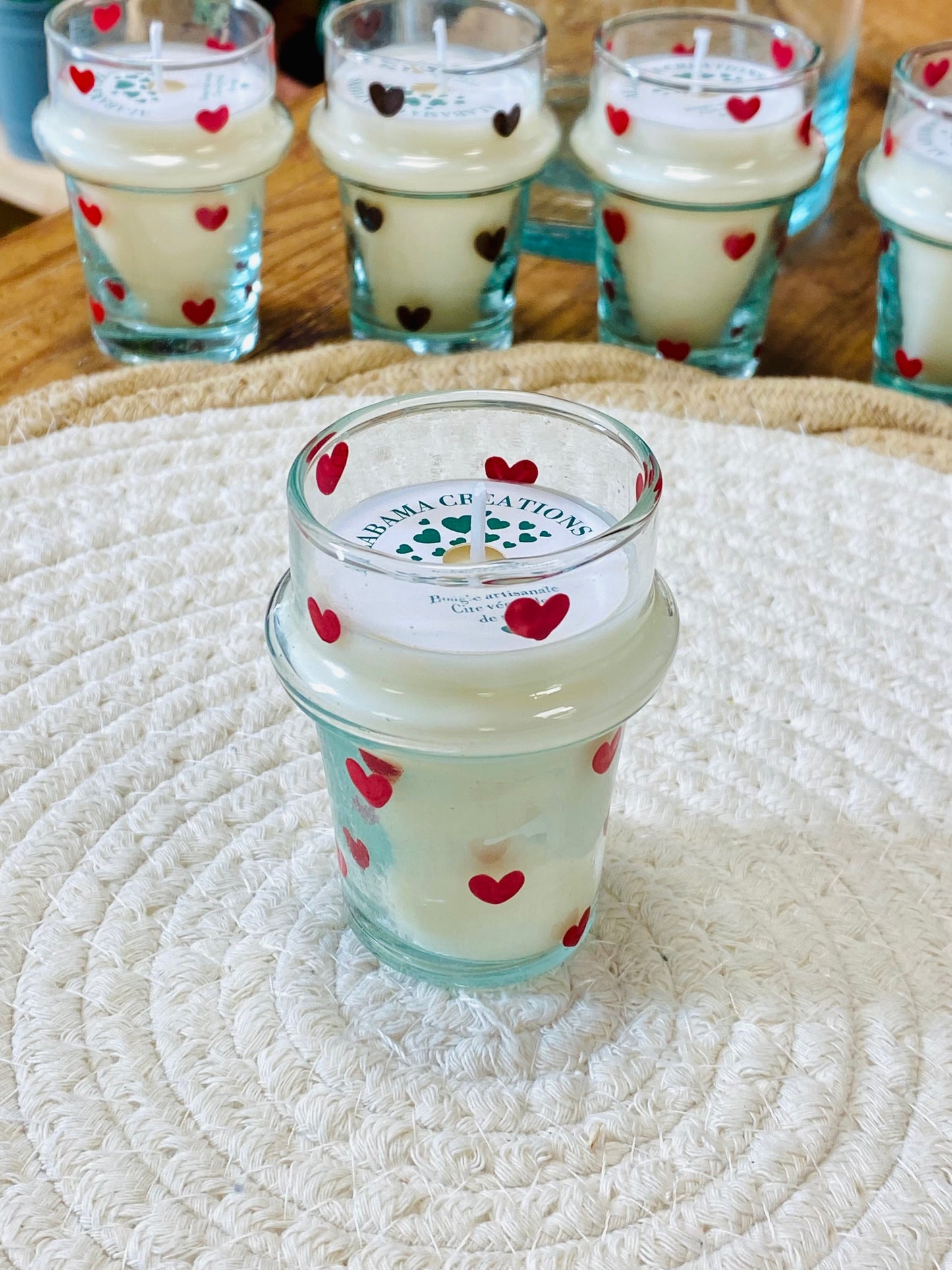 Bougie cœurs Rouge