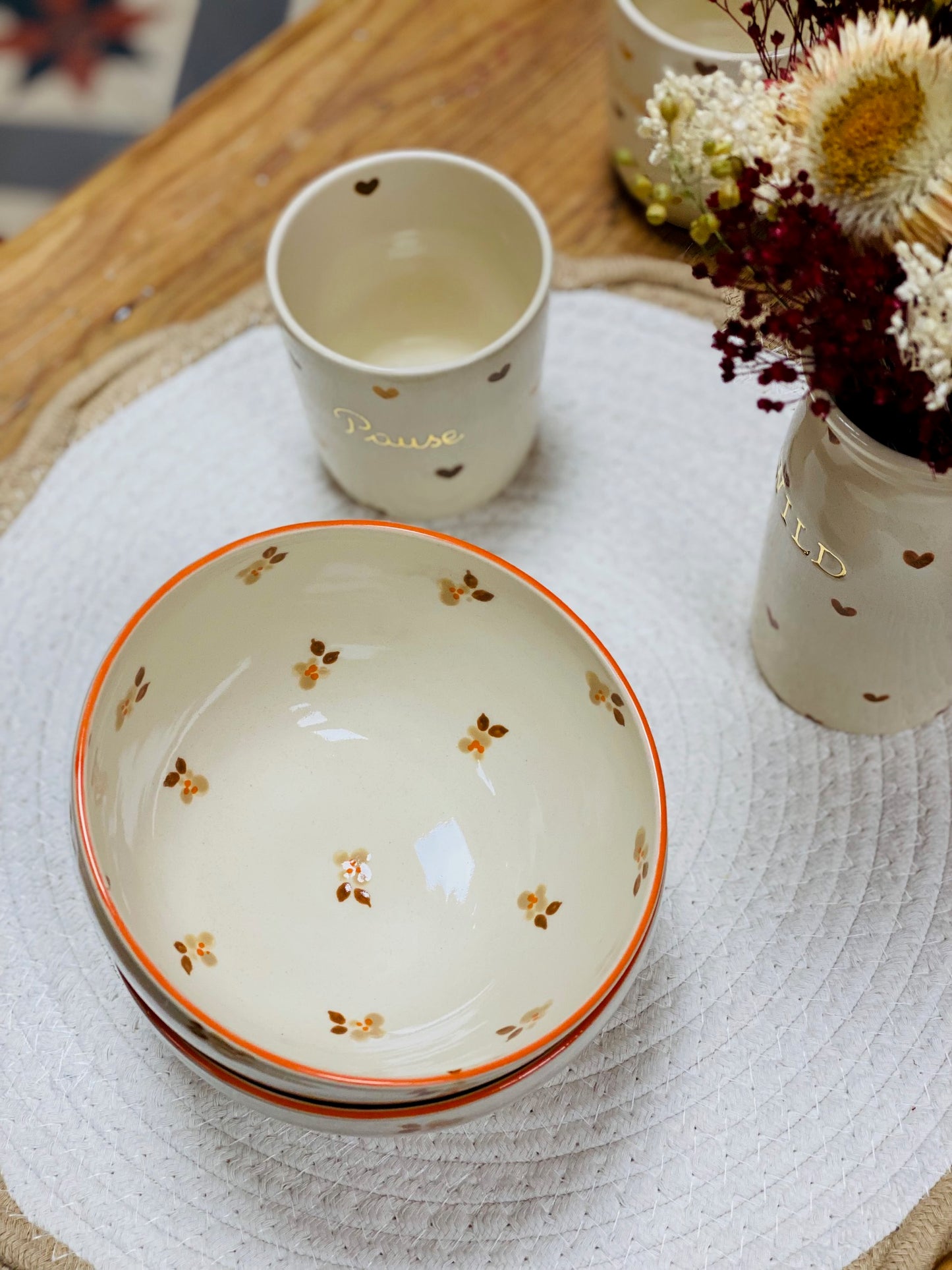 Bol Fleurs Cottage sable