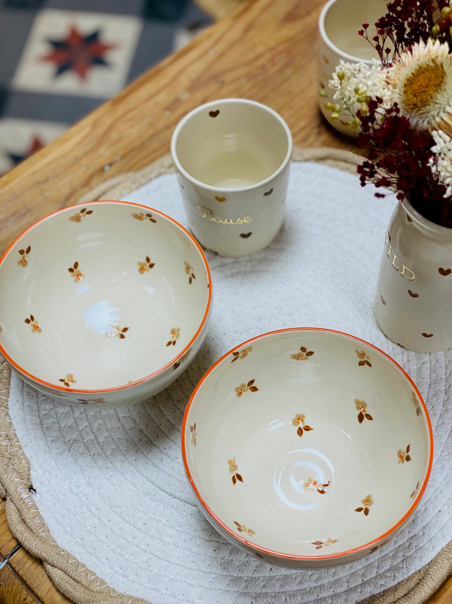 Bol Fleurs Cottage sable